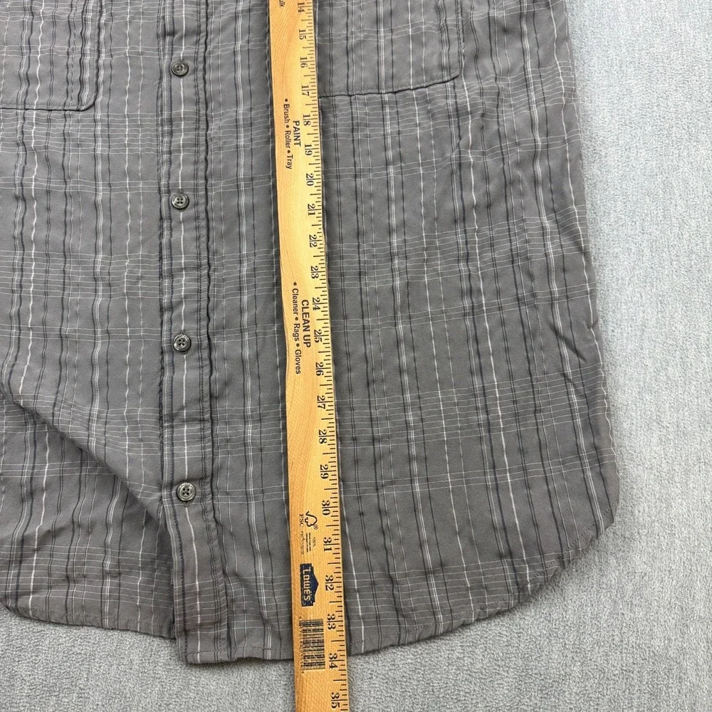 The North‎ Face Shirt Mens 2XL XXL Gray Striped Button Down Vapor Wick Outdoors